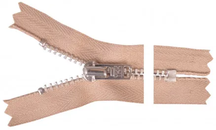 YKK Blixtlås Aluminium 6cm 4mm Sand